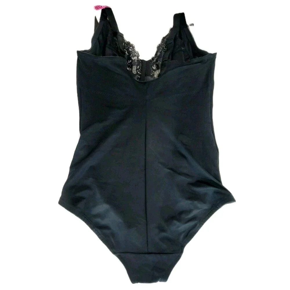 Maidenform FL1456 Flexees 42D Lace Bodybriefer Built-In Bra Firm Body Shaper